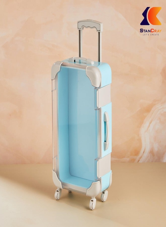 STANCRAY حقيبة سفر صغيرة من ستانكراي، حقيبة سفر صغيرة مزدوجة الجوانب مع صندوق حلوى للرموش ومستحضرات التجميل والقرطاسية ودمى الحلوى، صندوق تخزين منظم للسفر للنساء والفتيات (أزرق) - Image 3